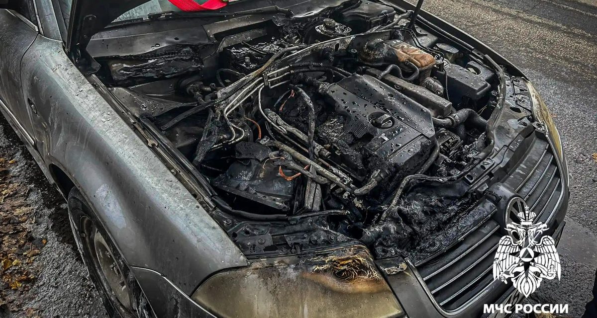 В Сафоново очевидцы потушили загоревшийся на ходу автомобиль до приезда пожарных